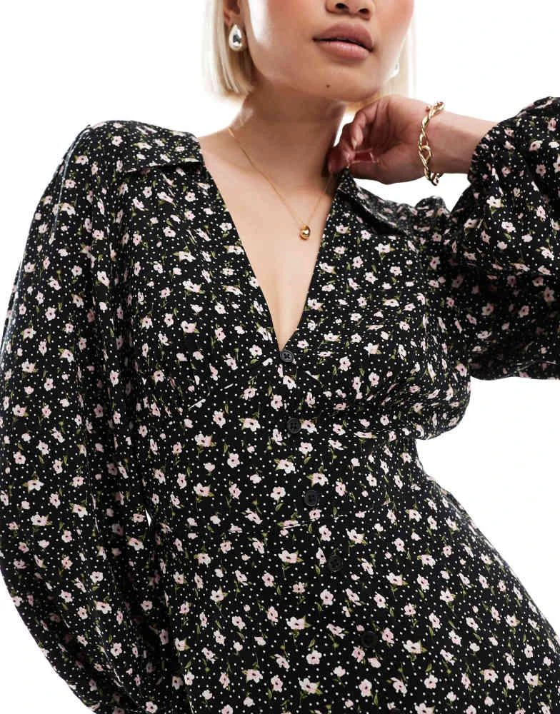 Miss Selfridge Miss Selfridge mini tea dress in ditsy floral print 3