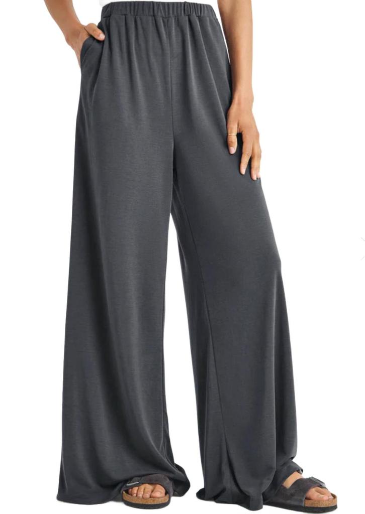 Splendid Giada Sandwash Palazzo Pant In Lead Grey