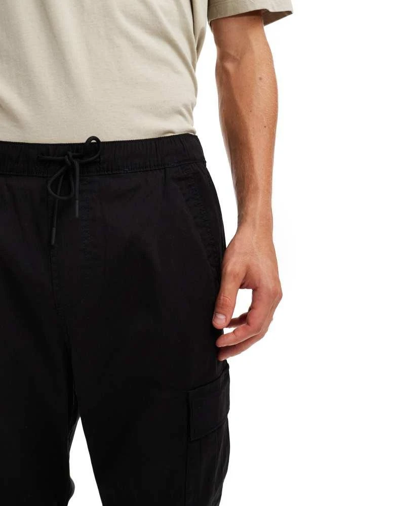 HOLLISTER Hollister cotton nylon loose fit parachute cargo joggers in black 2