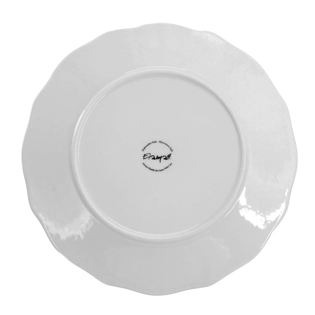 Elama Millie 16 Piece Double Bowl Porcelain Dinnerware Set in White 6
