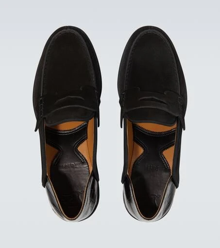 Christian Louboutin Penny No Back suede and croc-effect loafers 4