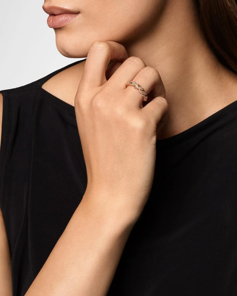 David Yurman Sculpted Cable Flex Band Ring with Diamonds in 18K Rose Gold, 5mm 2