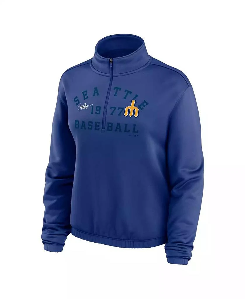 NIKE Women's Royal Seattle Mariners Rewind Splice Half-Zip Sweatshirt 3