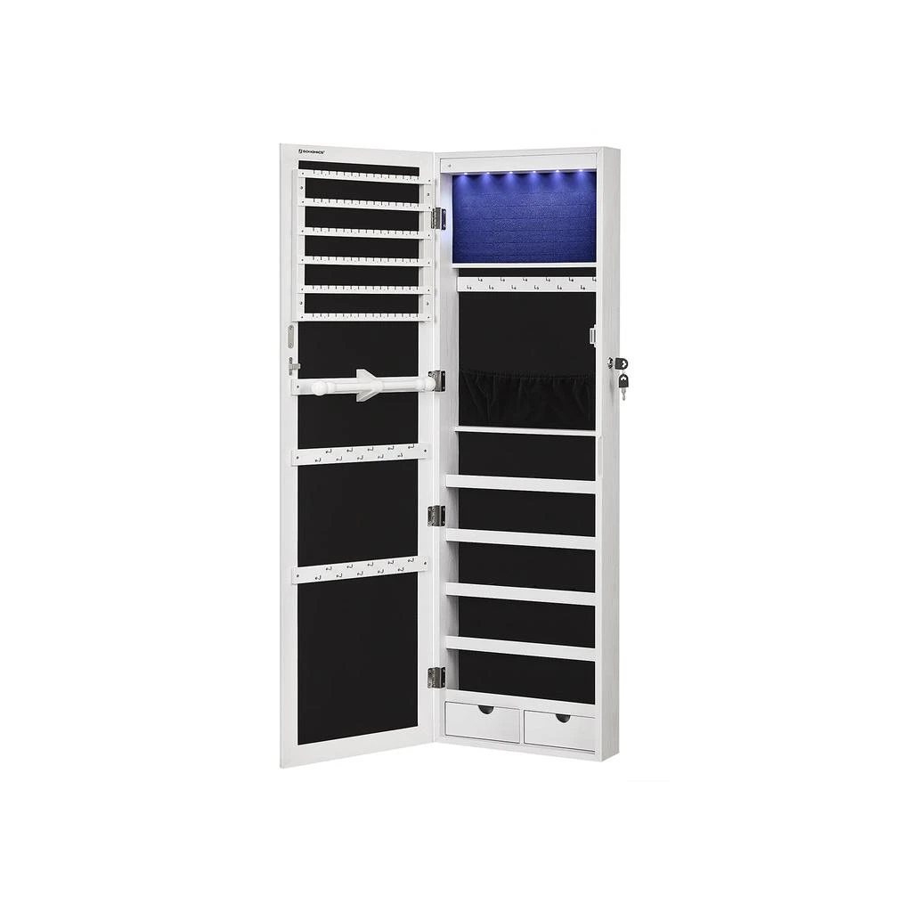 Hivvago 47.2"H White Hanging Jewelry Armoire