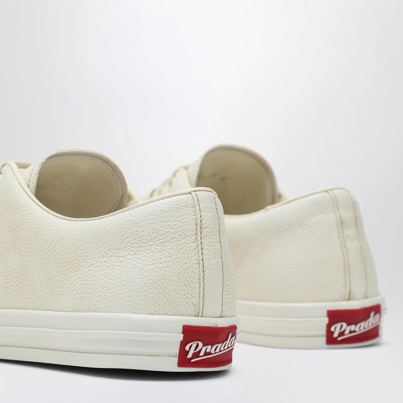 Prada Talc-coloured leather sneakers 5