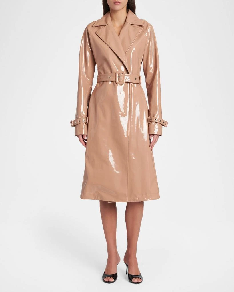 Dolce
Gabbana Coated Faux Leather Belted Trench Coat 2