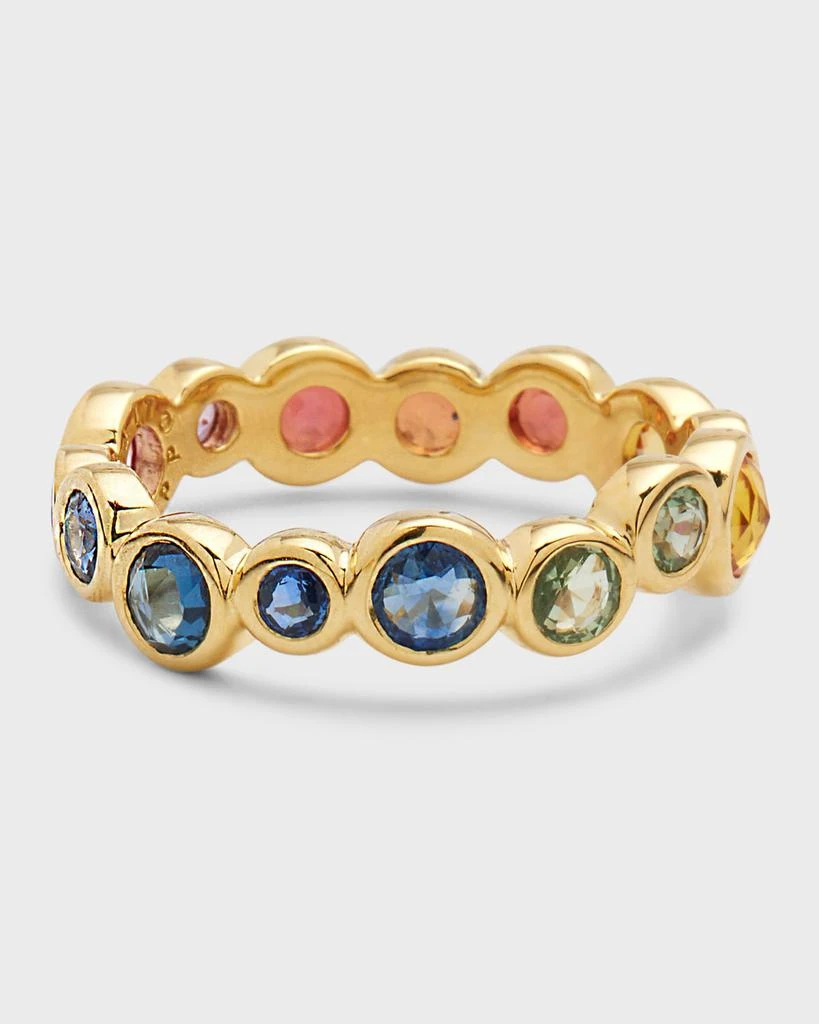 Ippolita 18K Stardust Superstar Eternity Ring in Rainbow Sapphires, Size 7 1