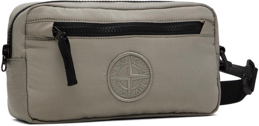 Stone Island Gray Nylon Metal Detachable Pouch - Bags