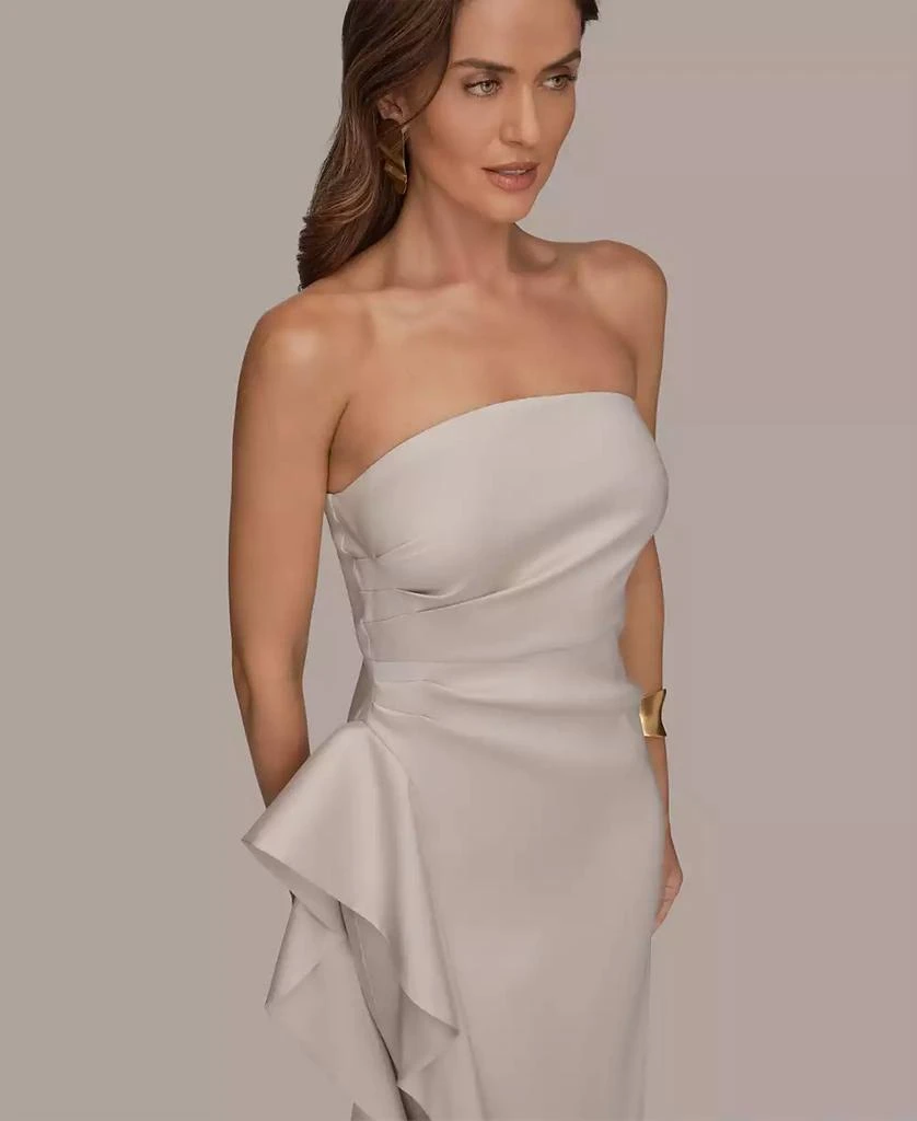 Donna Karan Women
s Strapless Side Ruffle Gown 4