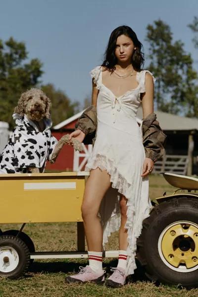 Urban Outfitters UO Hyacinth Lace Spliced Midi Dress