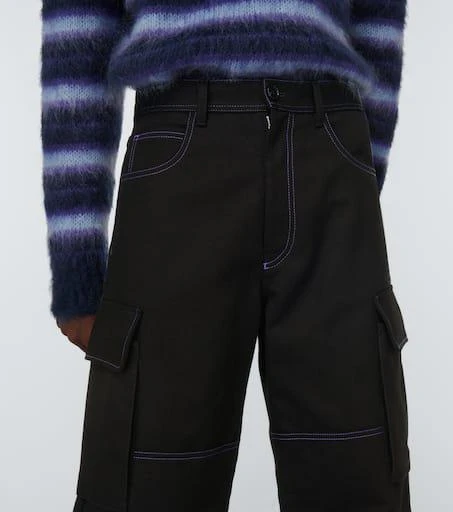Marni Wide-leg cotton gabardine cargo pants 5
