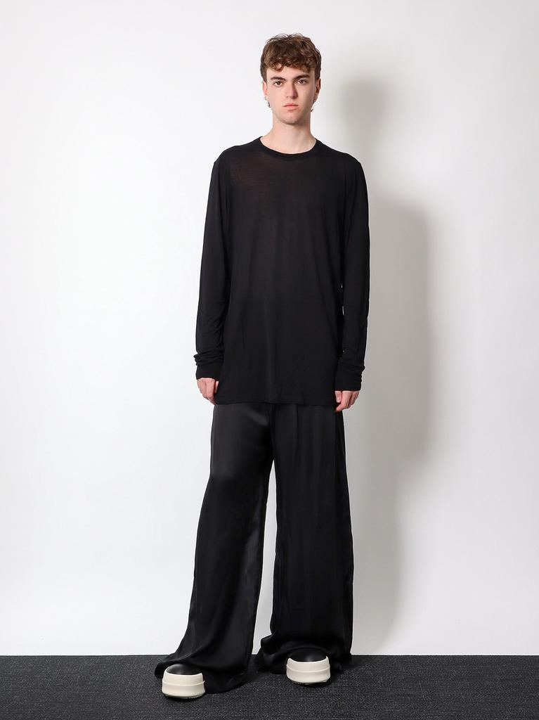 Rick Owens Sustainable viscose and silk t-shirt with logoed ribbon