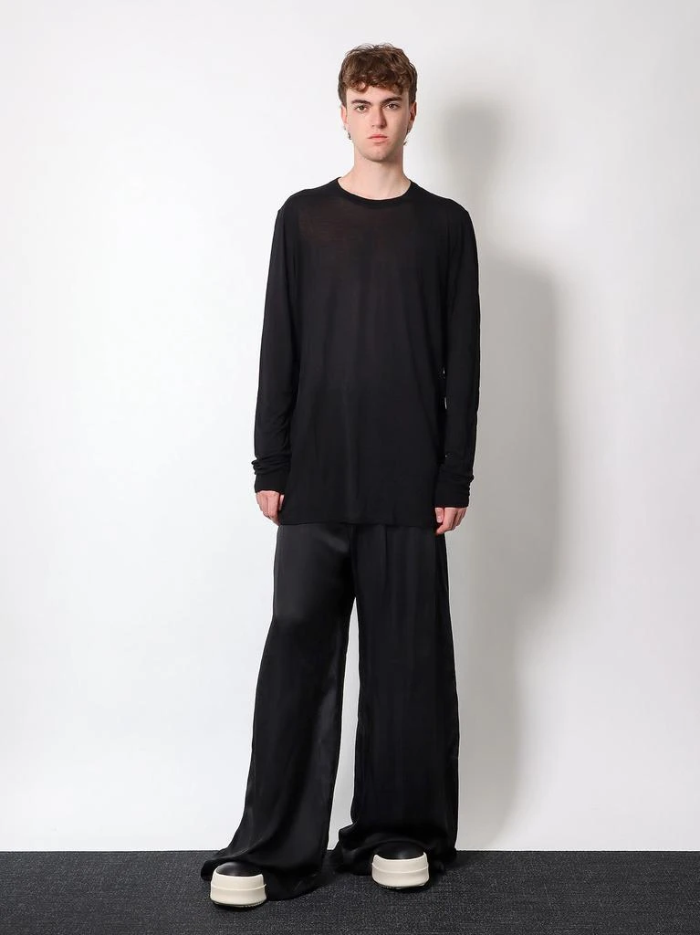 Rick Owens Sustainable viscose and silk t-shirt with logoed ribbon 2