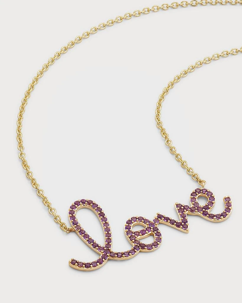 Sydney Evan Amethyst Pave Big Love Necklace 3