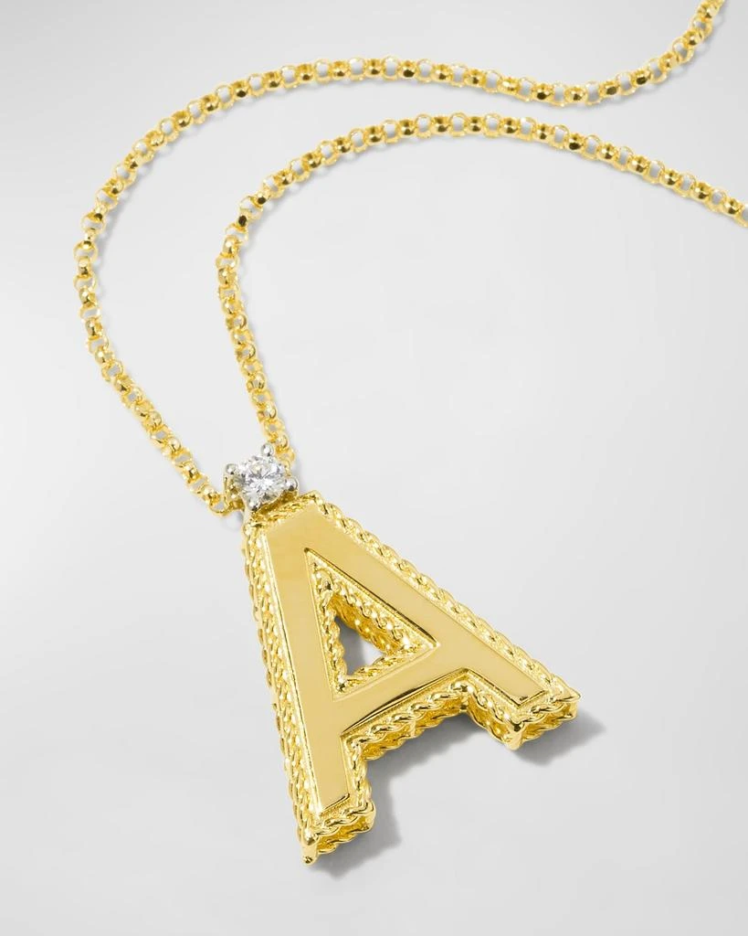 Roberto Coin Princess 18K Yellow Gold Diamond Initial Necklace, A 3