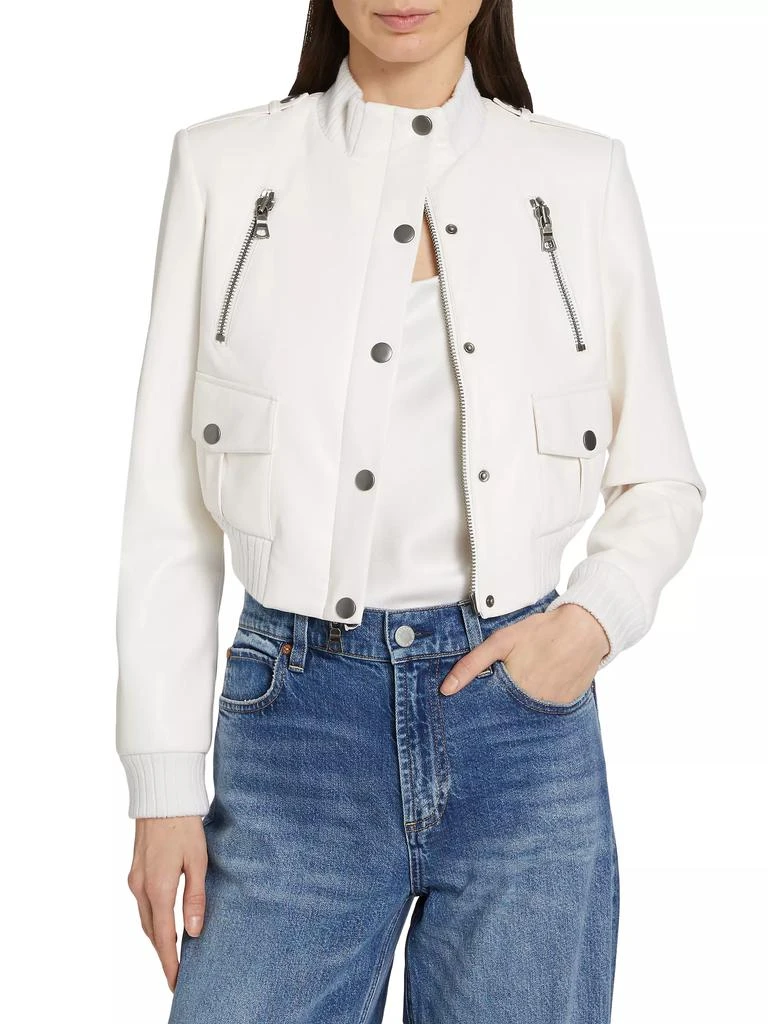 Alice + Olivia Ria Shrunken Vegan Leather Moto Jacket - Coats - Free ...