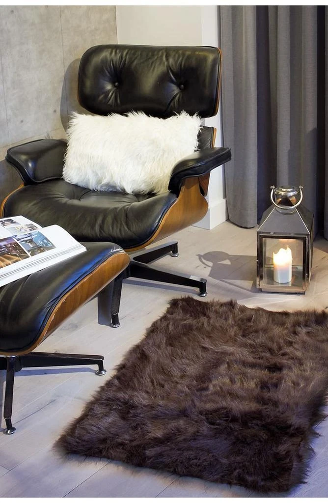 LUXE Faux Fur Hudson Rectangular Rug - 2ft x 3ft - Chocolate 2