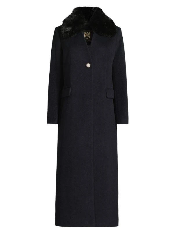 Milly Faux Fur Collar Wool-Blend Coat 5