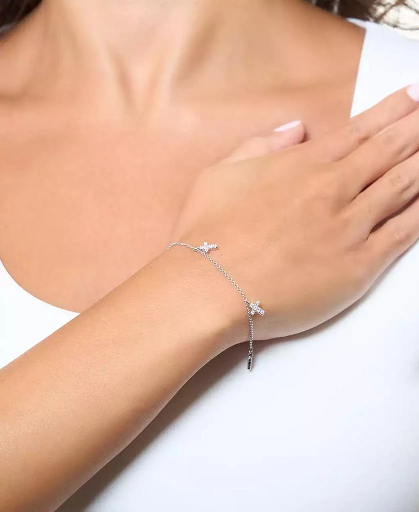 Macy
s Cubic Zirconia Cross Bracelet (0.24 ct. t.w.) in Sterling Silver 4