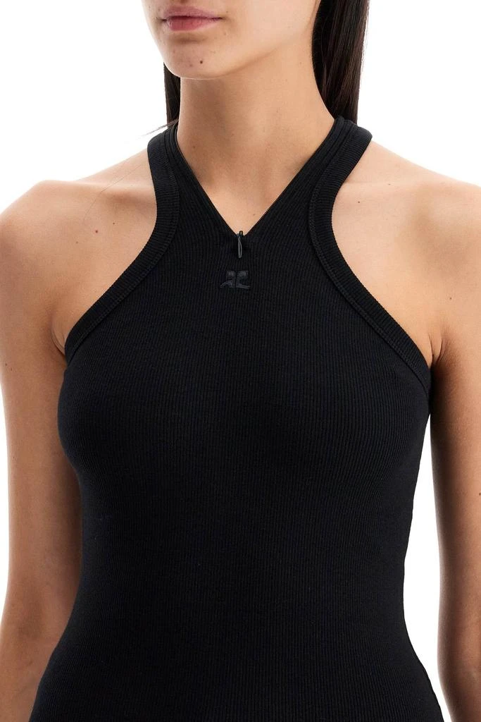 courreges Women's Ribbed Tank Top With Zipper On The Neckline 4