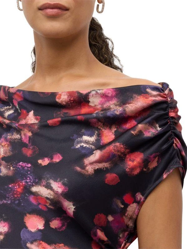 A.L.C. Poppy Printed Draped Silk-Blend Gown 6