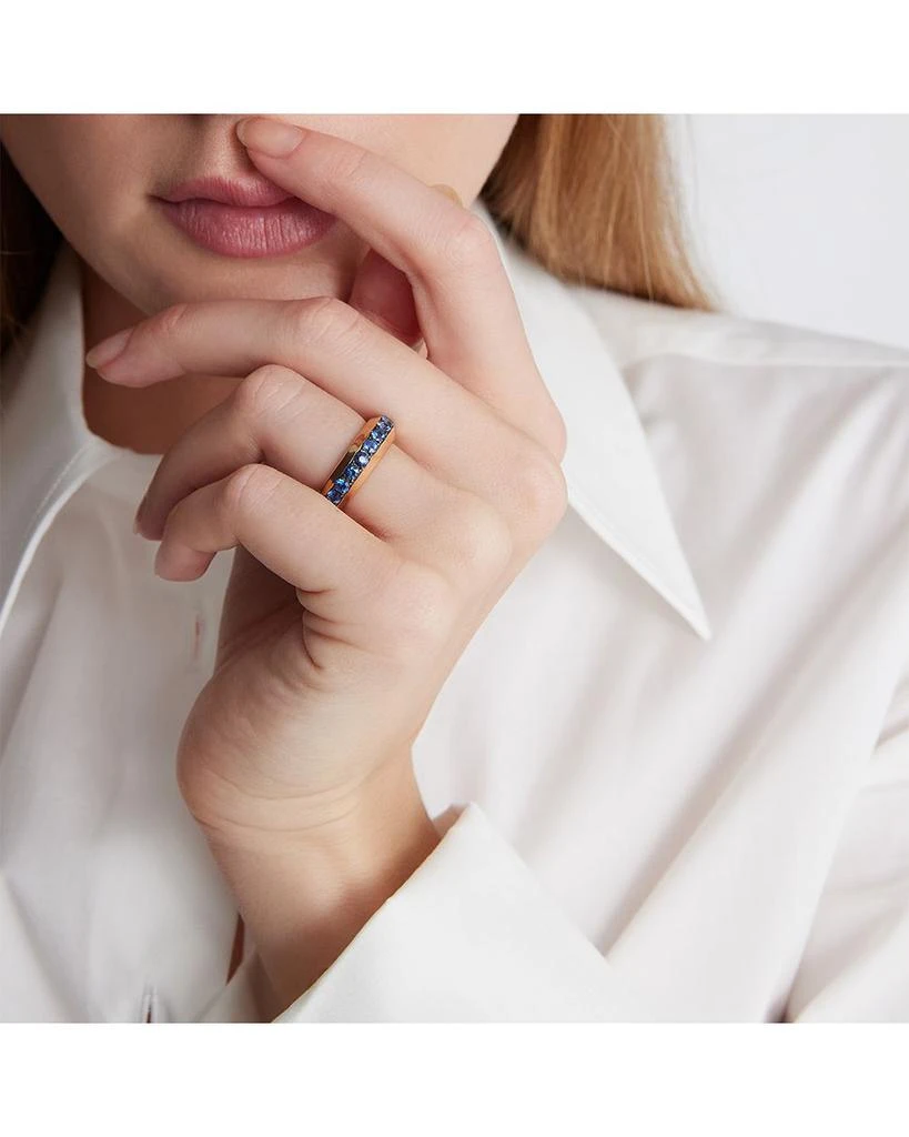 Walters Faith 18K Rose Gold Grant Blue Sapphire Angled Ring, 2.56 tcw 2