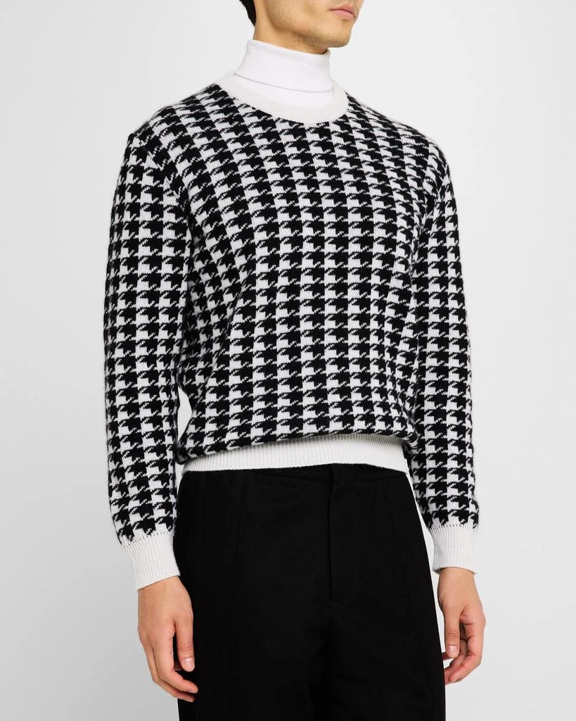 Kiton Men's Wool Houndstooth Crewneck Sweater 4