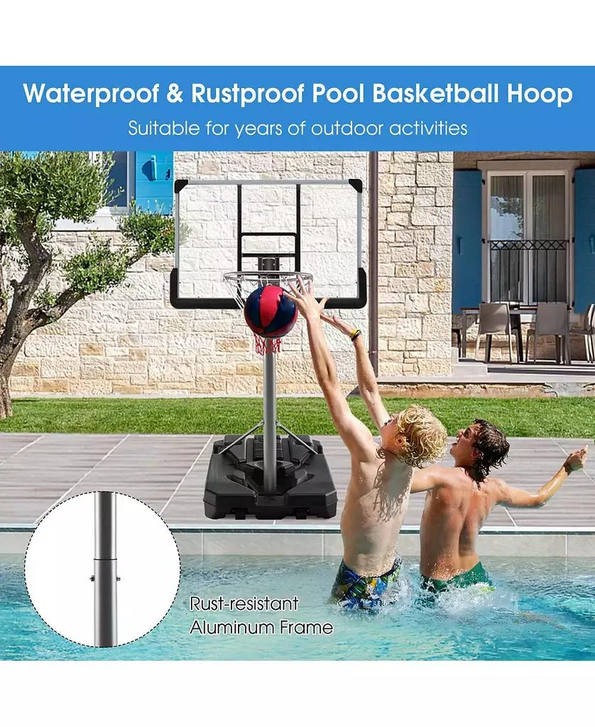 GIVIMO Basketball Hoop with 5.4-6.6FT Adjustable Height and 50 Inch Backboard-Black 2
