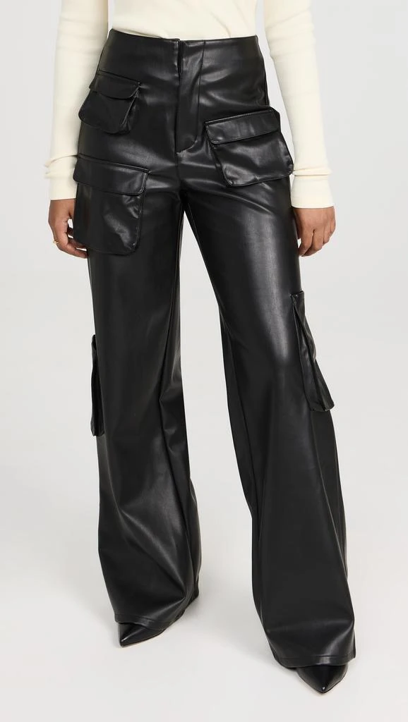 AFRM Faux Leather Maxwell Wide Leg Pants 6