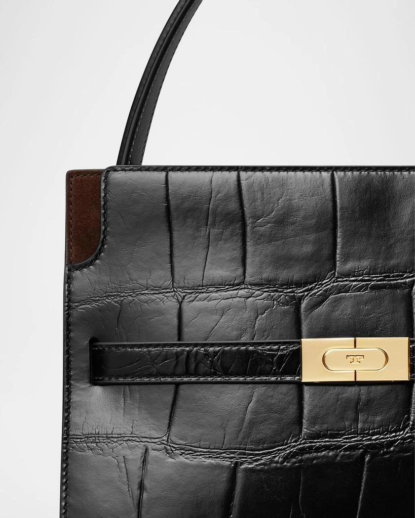 Tory Burch Lee Radziwill Small Croc-Embossed Double Bag 5