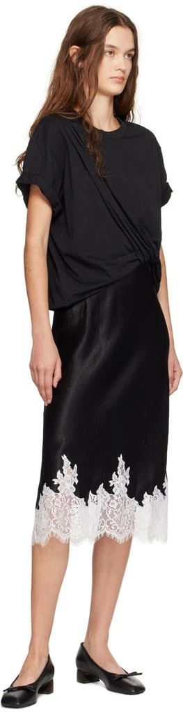 3.1 Phillip Lim Black Draped T-Shirt Slip Combo Midi Dress 4