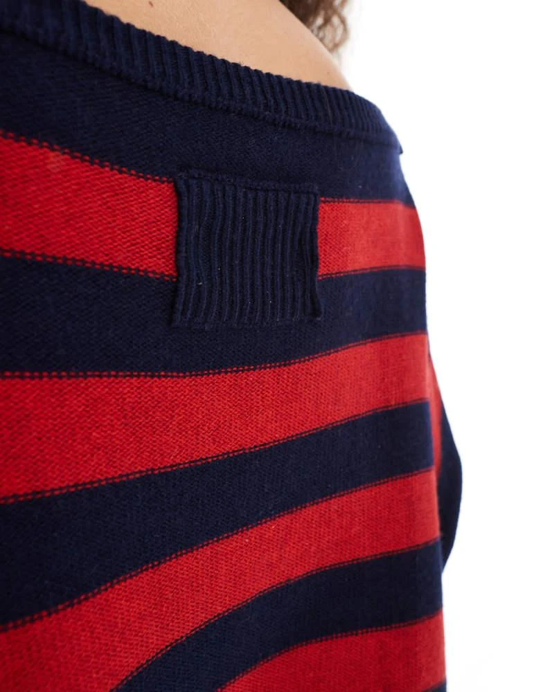 Free People Free People slash neck striped jumper in multi 3