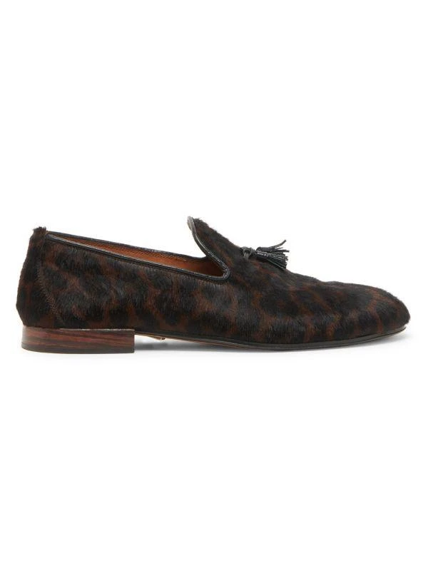 Tom Ford Leopard-Print Calf-Hair Slippers 1