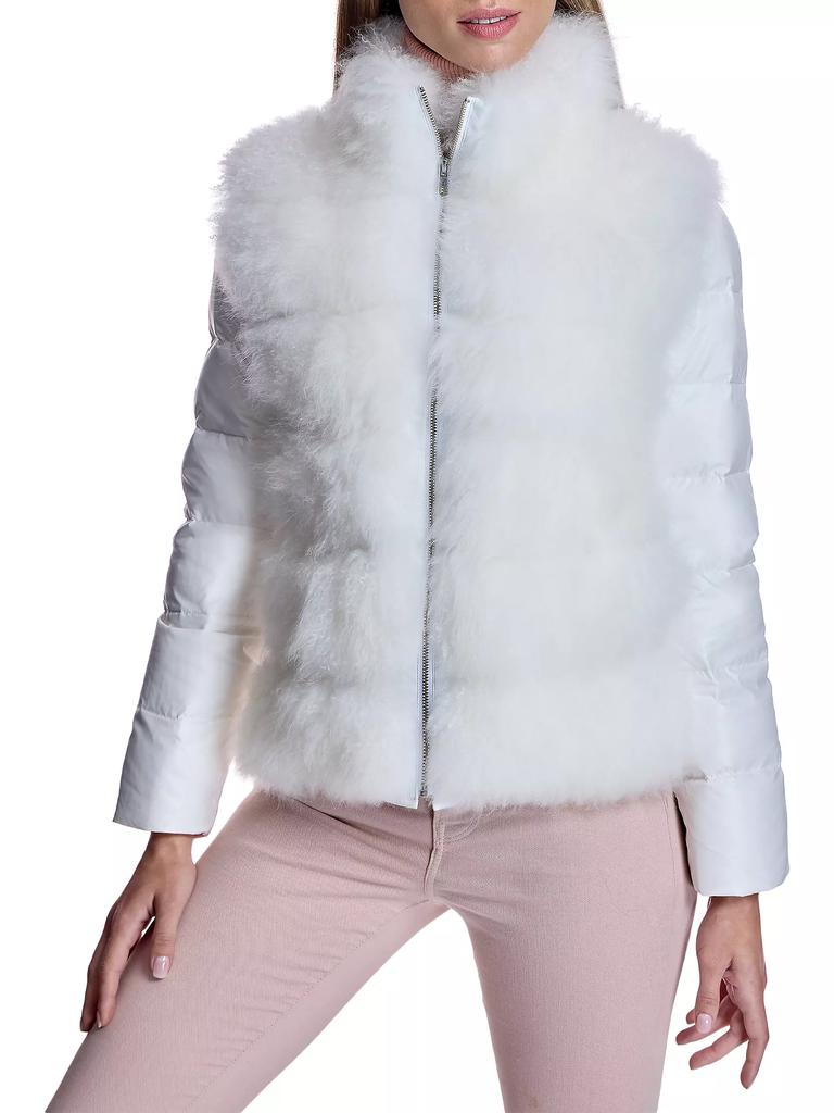 Maximilian Feather Down Fur Trim Jacket