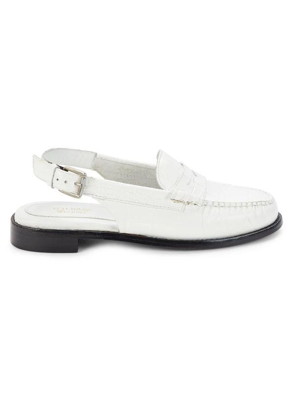 G.H. Bass Whitney Croc-Embossed Slingback Penny Loafers 1