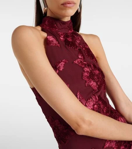 ROTATE Birger Christensen Embroidered halterneck gown 4