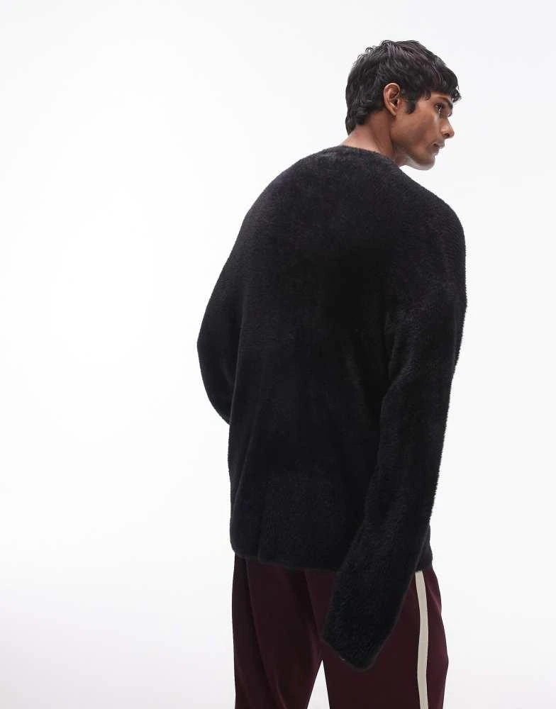 Topman Topman black fluffy cardigan 4