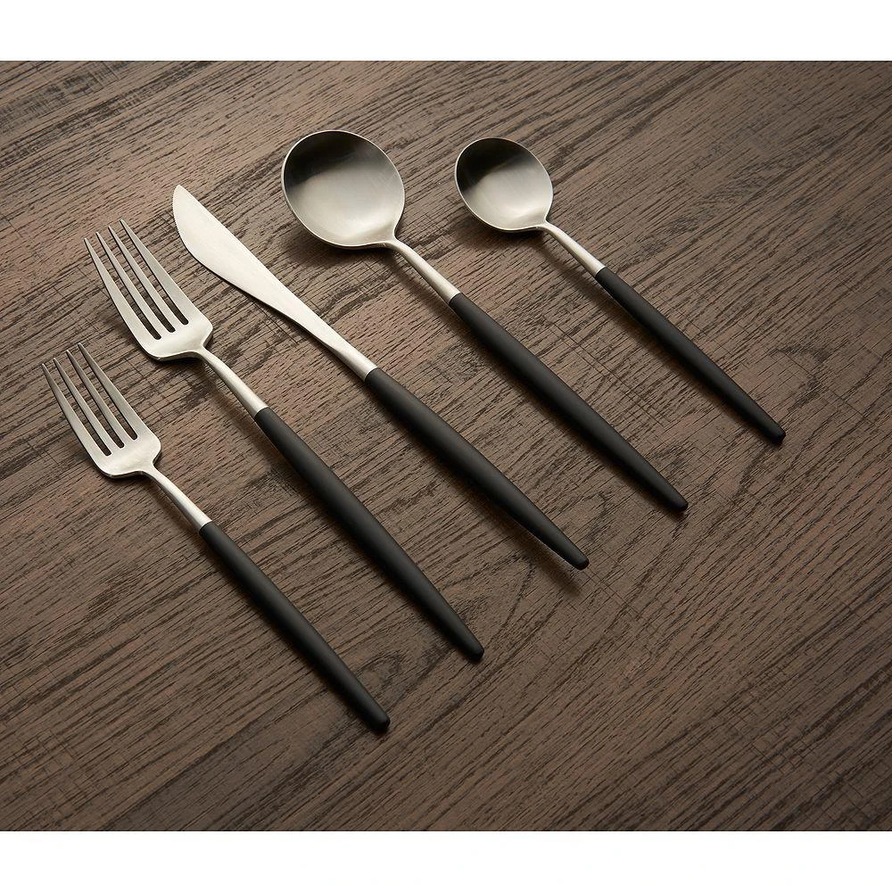 Cambridge Silversmiths Sojourn Black Satin 20 Piece Flatware Set 2