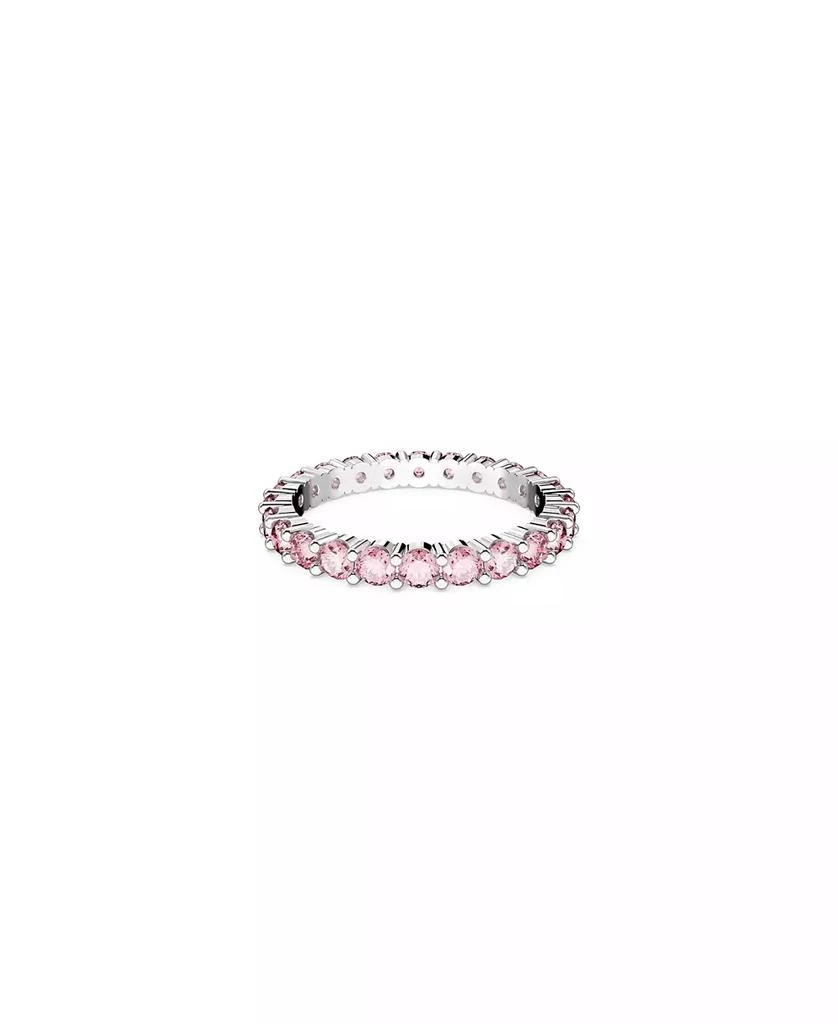 Swarovski Crystal Round Cut Pink Matrix Ring