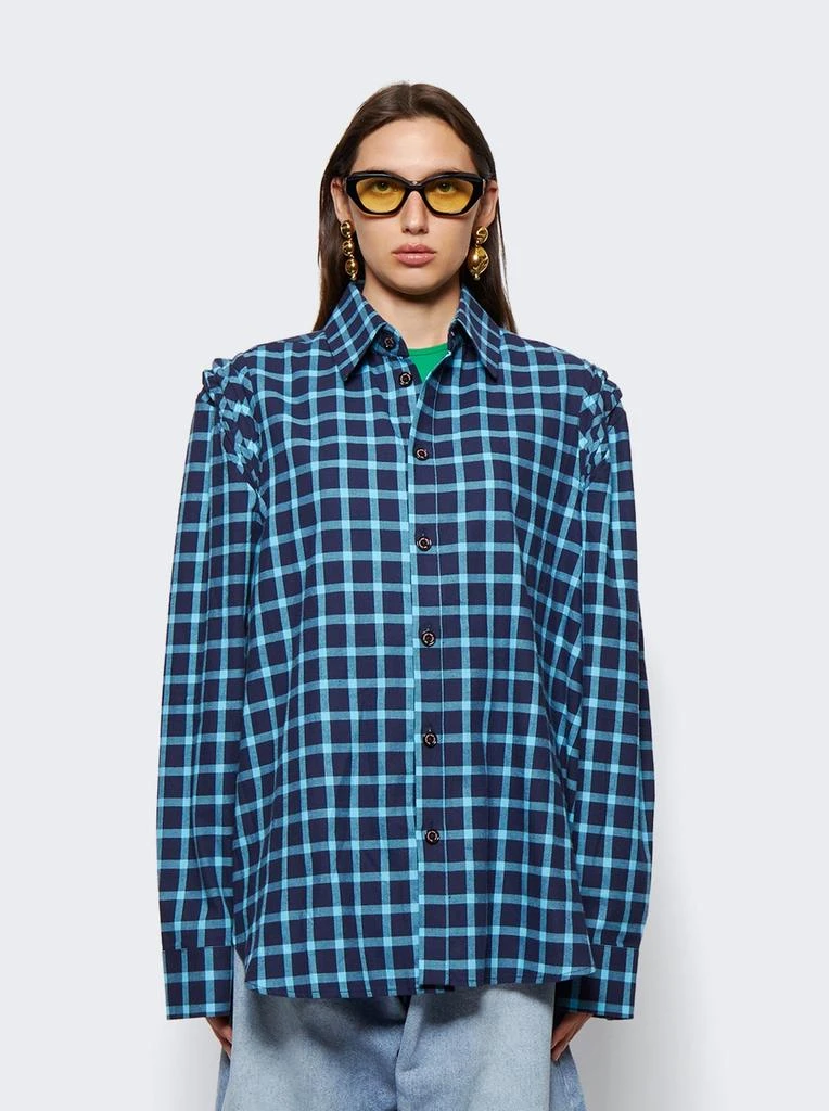 Natasha Zinko Pleated Check Cotton Shirt 2