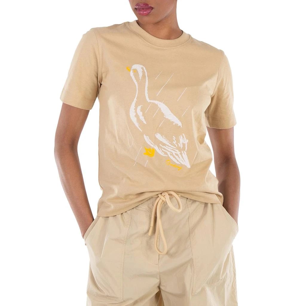 Burberry Duck Printed Crewneck Cotton T-Shirt 1