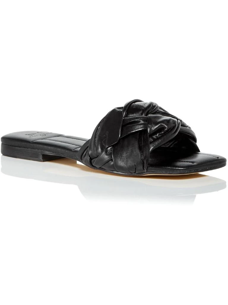 Marc Fisher Miyuki Womens Leather Square Toe Slide Sandals 5