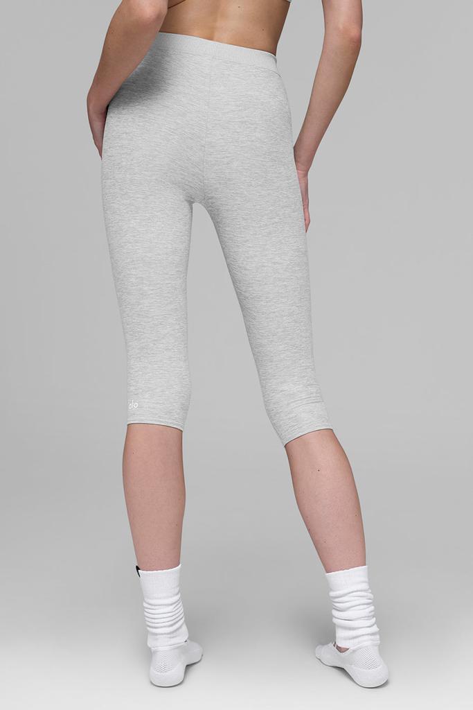 Alo Alosoft High-Waist Iconic 90's Capri - Athletic Heather Grey