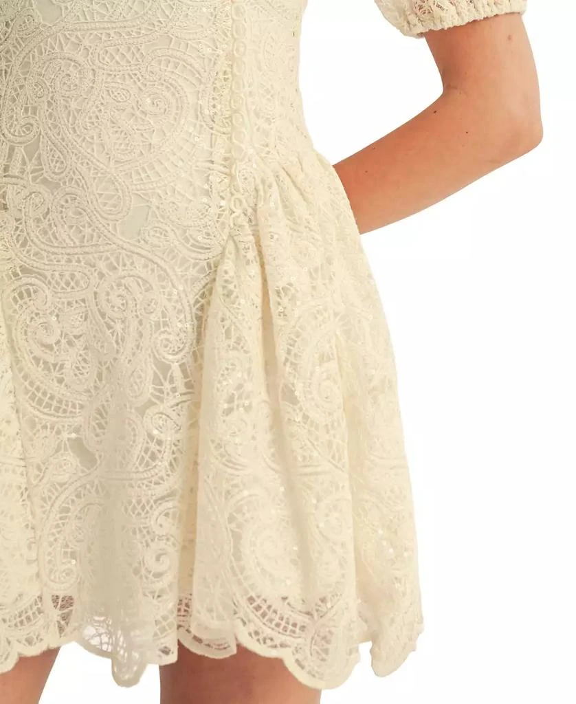 AROSE STUDIO, INC Women
s Amaline Balloon Sleeve Sweetheart Neck Mini Dress 6