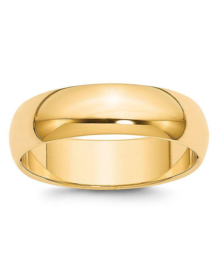 Bloomingdale's Men's 6mm Half Round Band Ring in 14K Yellow Gold