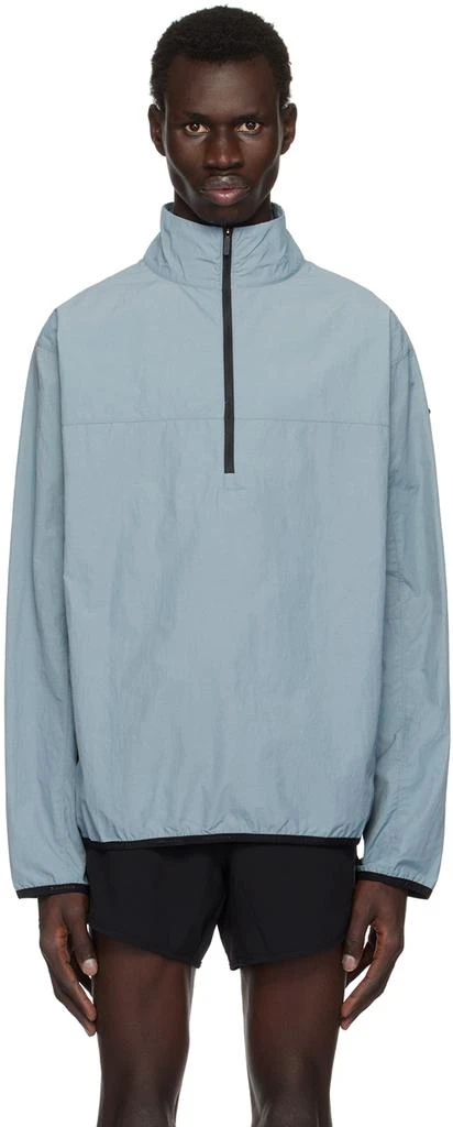 District Vision Blue Recycled Half-Zip Shell Jacket 1