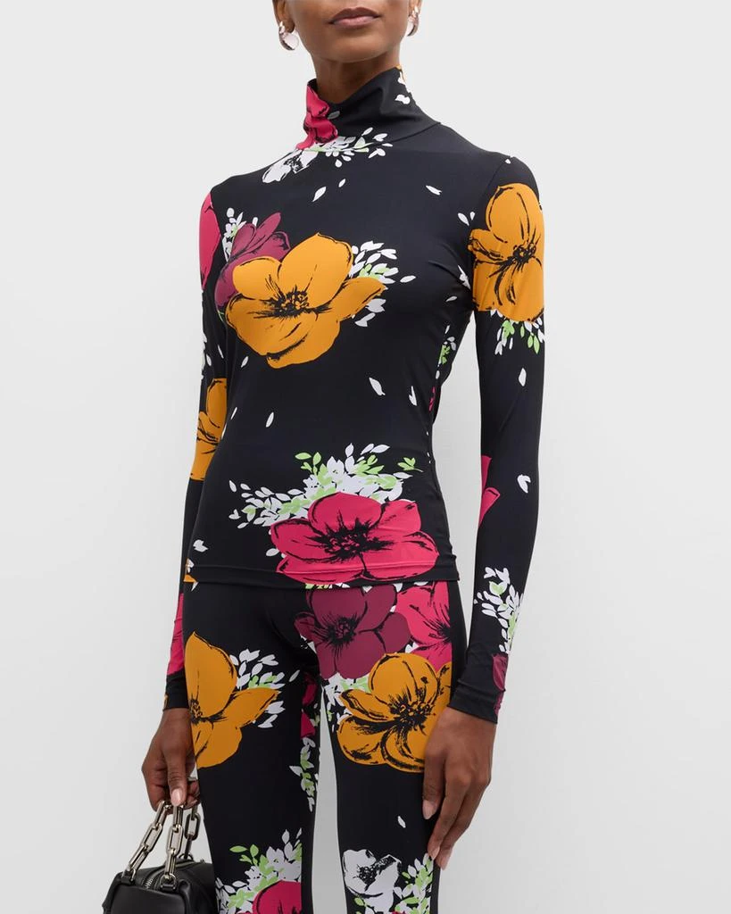 Moschino Jeans Floral Print Turtleneck Top 4