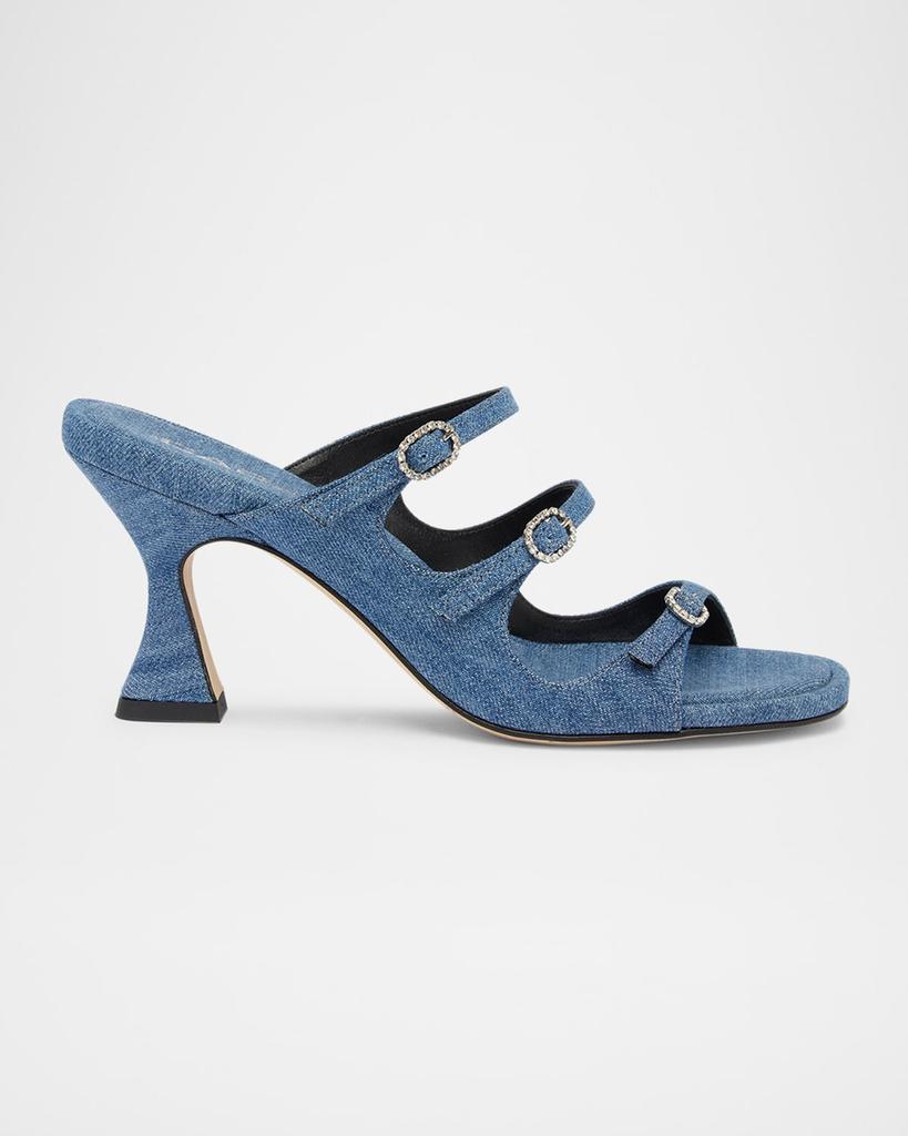 Carel Kitty Denim Mary Jane Trio Sandals