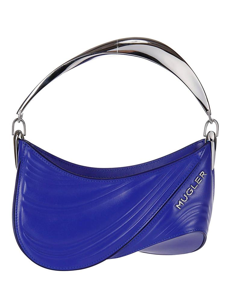 Mugler small denim spiral curve 01 shoulder bag - Shoulder