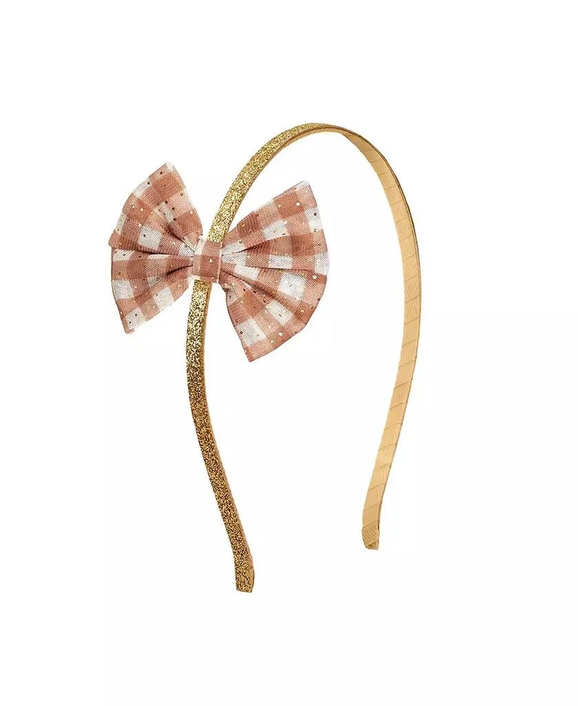 Sweet Wink Child Girl
s Gingham Printed Tulle Bow Headband
